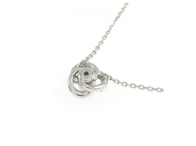 Autre Marque 4C-Platin-Diamant-Halskette Silber - Ansicht 4