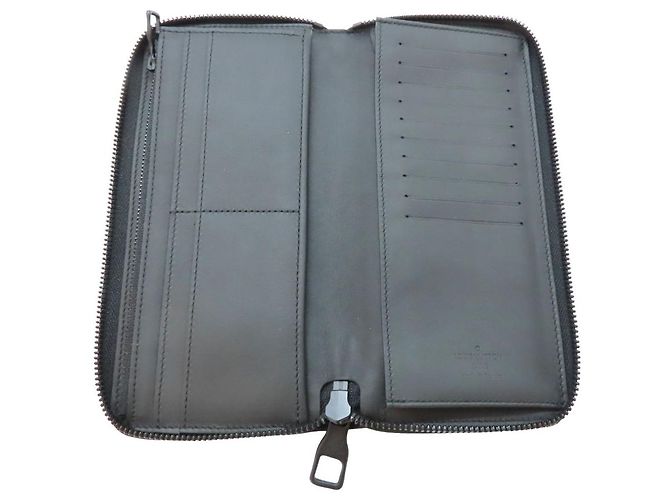 Louis Vuitton Zippy Wallet Vertical Monogram Long Wallet Black - view 6