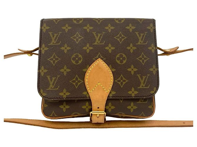 Cartouchiere Borsa a tracolla in pelle Louis Vuitton Monogram Marrone - vista 2