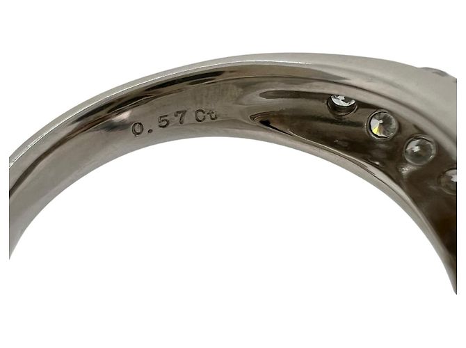 Autre Marque Weißer Südseeperlen-Ring aus Pt950 Platin und Diamanten Silber - Ansicht 6