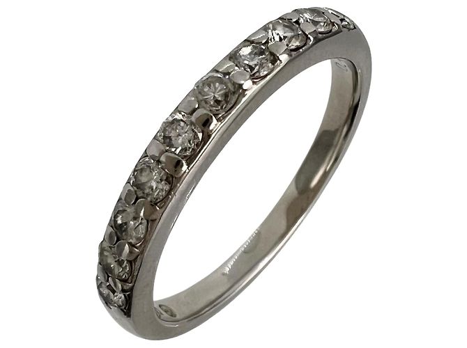 Autre Marque Pt900 Platin Diamant Halb Eternity Ring Silber - Ansicht 2