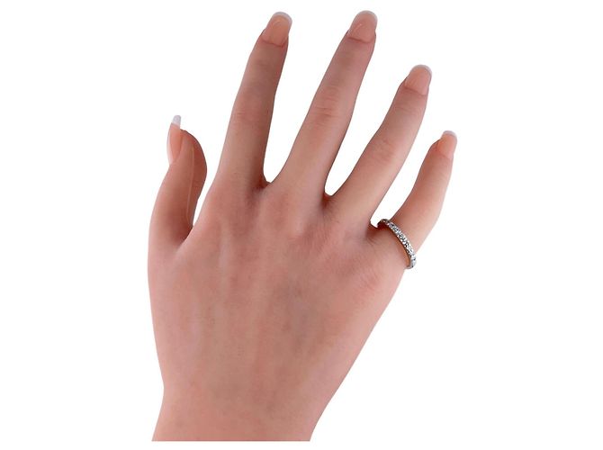 Autre Marque Pt900 Platin Diamant Halb Eternity Ring Silber - Ansicht 3