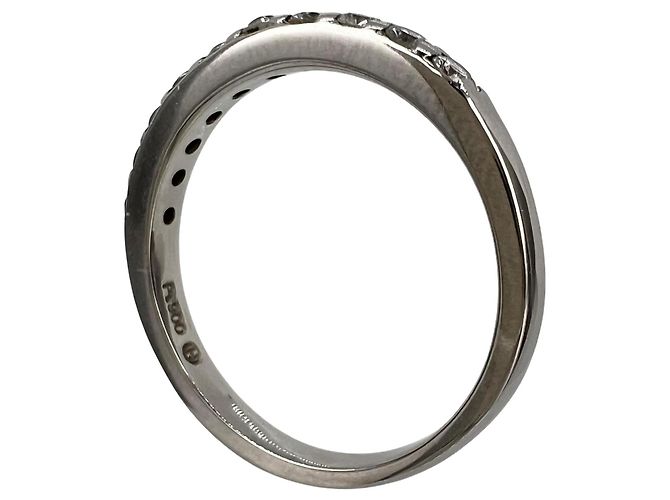 Autre Marque Pt900 Platin Diamant Halb Eternity Ring Silber - Ansicht 5
