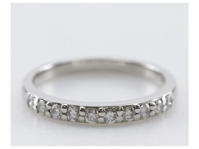 Autre Marque Pt900 Platin Diamant Halb Eternity Ring Silber - Ansicht 9