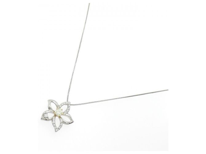 Autre Marque Collana Fiore in Diamante Pt900 Au750 Pt850 Argento - vista 2