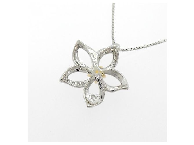 Autre Marque Collana Fiore in Diamante Pt900 Au750 Pt850 Argento - vista 4