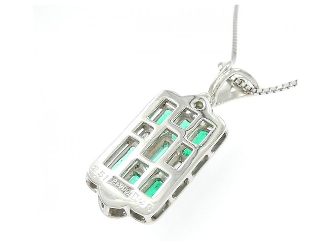 Autre Marque Collana in platino, smeraldo e diamante Verde - vista 4