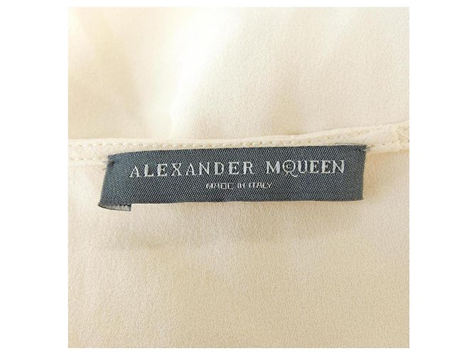 Top de seda Alexander McQueen Beige - vista 4