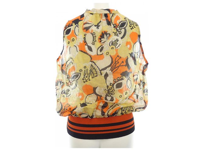 Top Dries Van Noten Negro Naranja Amarillo - vista 2