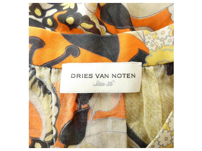 Top Dries Van Noten Negro Naranja Amarillo - vista 4