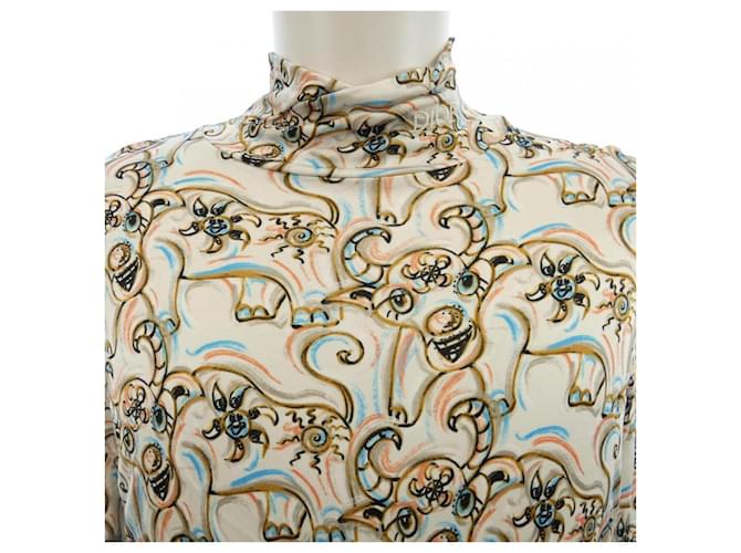 Top in cotone Dior Rosa Blu Beige - vista 5