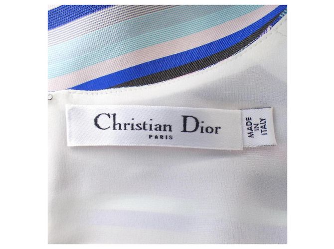 Vestido de seda Christian Dior Rosa Azul - vista 4