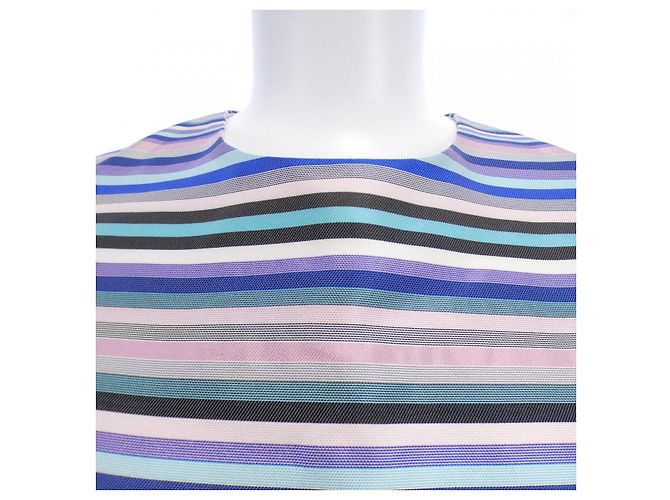Vestido de seda Christian Dior Rosa Azul - vista 5