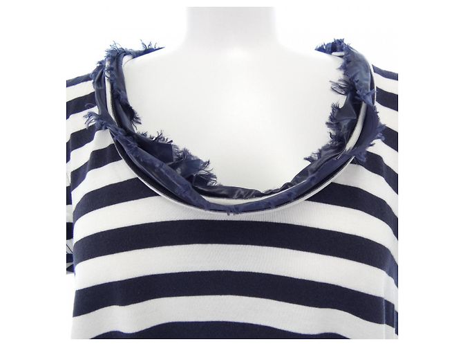 Top Moncler Bianco Blu navy - vista 6