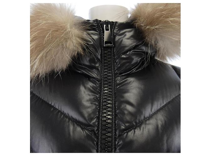 Abrigo Moncler FULMAR Blue Frost Fox Down Negro - vista 6