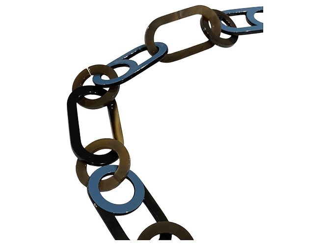 Hermès Colar longo Variation em chifre de búfalo Hermes Azul - vista 2