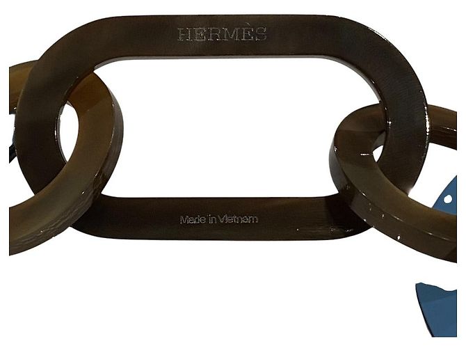 Hermès Colar longo Variation em chifre de búfalo Hermes Azul - vista 3