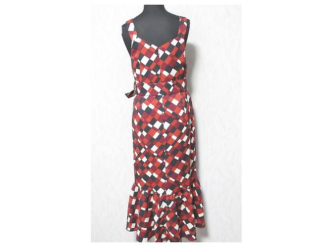 Autre Marque GRACE CONTINENTAL Kleid mit Karomuster Rot - Ansicht 2