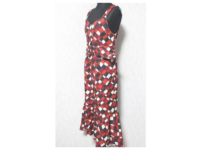 Autre Marque GRACE CONTINENTAL Kleid mit Karomuster Rot - Ansicht 3