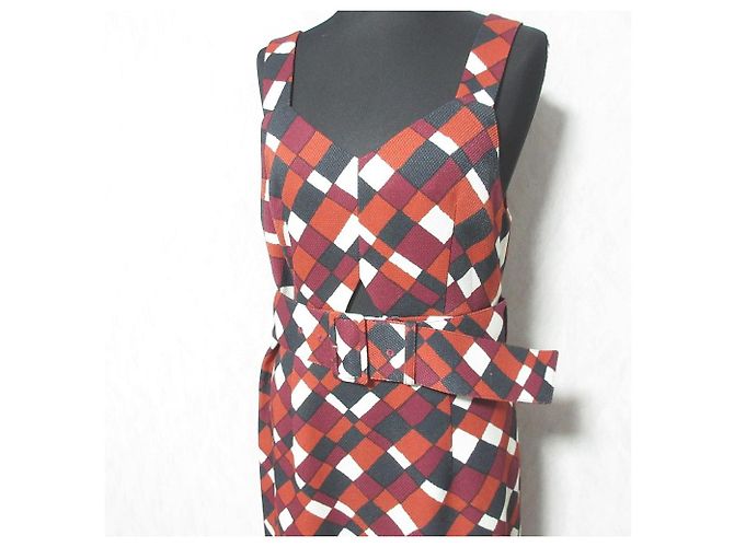 Autre Marque GRACE CONTINENTAL Kleid mit Karomuster Rot - Ansicht 4