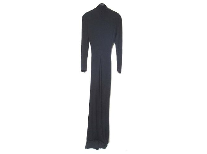 Autre Marque Vestido largo drapeado de manga larga Elie Saab Negro - vista 2