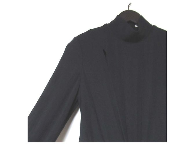 Autre Marque Vestido largo drapeado de manga larga Elie Saab Negro - vista 4
