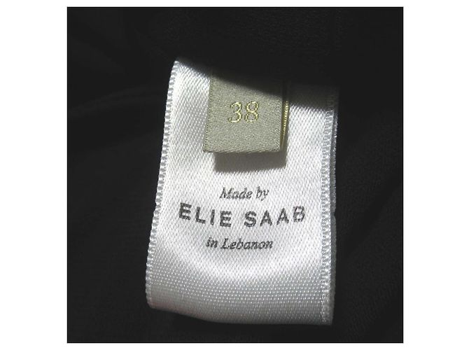 Autre Marque Vestido largo drapeado de manga larga Elie Saab Negro - vista 7