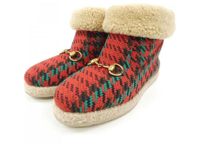 Stivali Gucci Rosso Beige Verde - vista 3