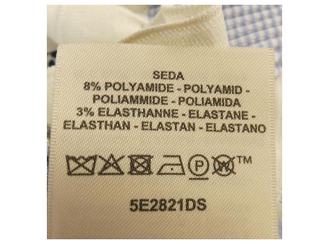 Hermès Punto de seda Twill Reine Hermes Blanco Azul - vista 4