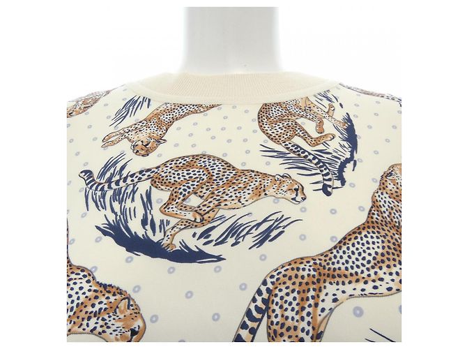Hermès Punto de seda Twill Reine Hermes Blanco Azul - vista 6