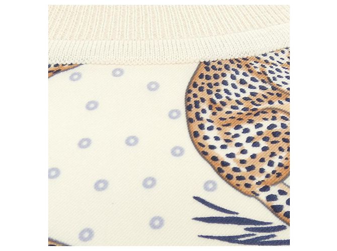 Hermès Punto de seda Twill Reine Hermes Blanco Azul - vista 8