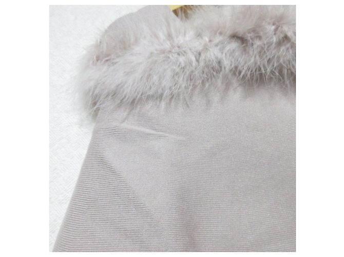 Autre Marque Top de punto con ribete de plumas Noela Rosa Beige - vista 4