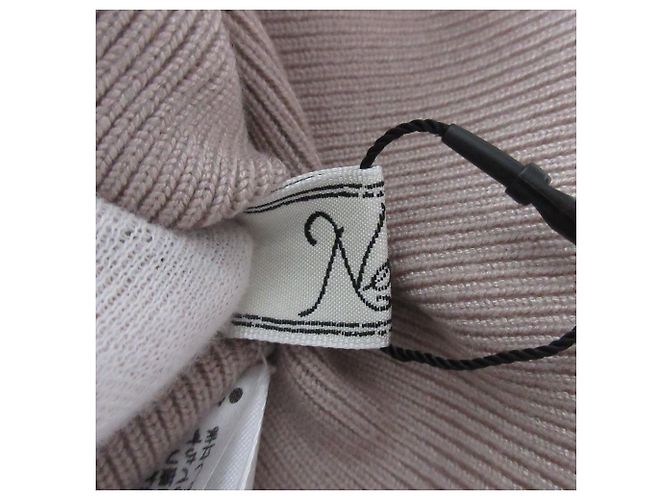 Autre Marque Top de punto con ribete de plumas Noela Rosa Beige - vista 6