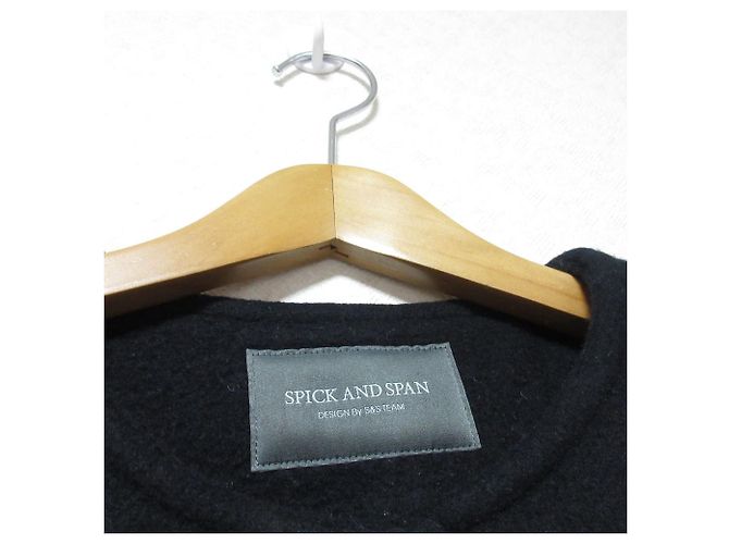 Autre Marque Abrigo largo de lana sin cuello Spick and Span Azul Azul marino - vista 3