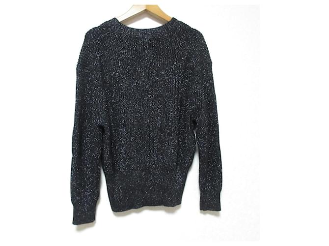 Autre Marque PLST Strickpullover mit Metallic-Effekt Schwarz - Ansicht 2