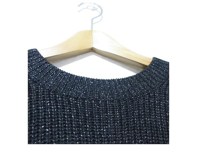 Autre Marque PLST Strickpullover mit Metallic-Effekt Schwarz - Ansicht 3