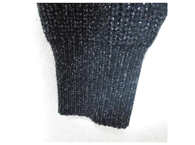 Autre Marque PLST Strickpullover mit Metallic-Effekt Schwarz - Ansicht 5