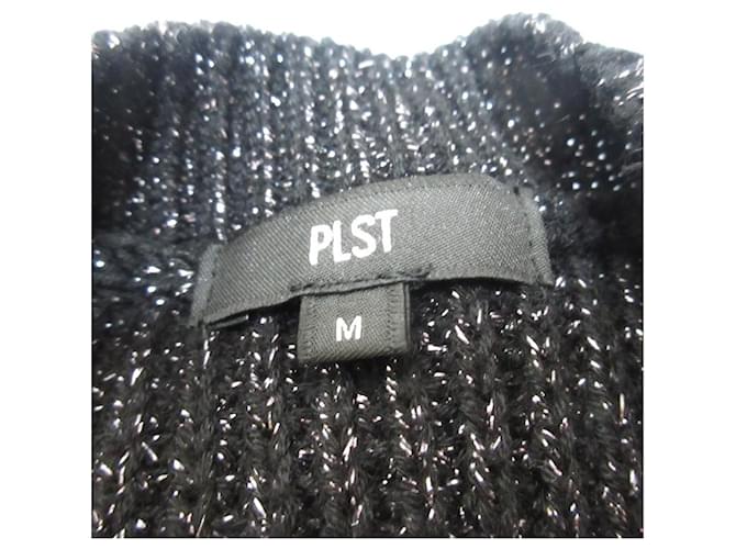 Autre Marque PLST Strickpullover mit Metallic-Effekt Schwarz - Ansicht 7