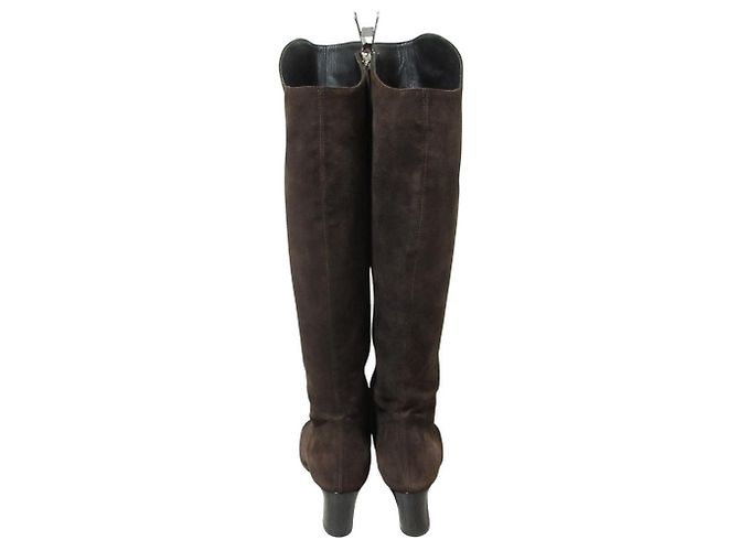 Max Mara Wildleder-Lange Stiefel Braun - Ansicht 2