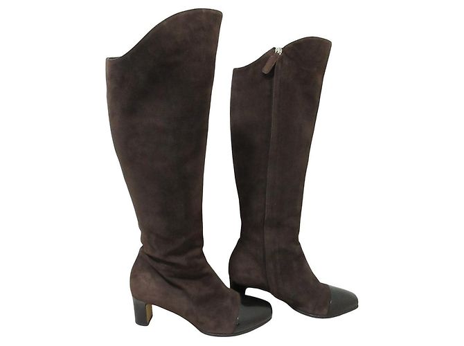 Max Mara Wildleder-Lange Stiefel Braun - Ansicht 3