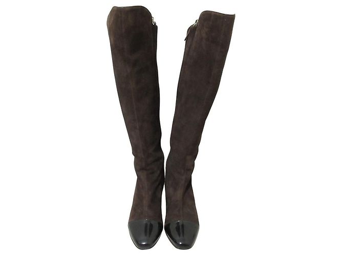 Max Mara Wildleder-Lange Stiefel Braun - Ansicht 5