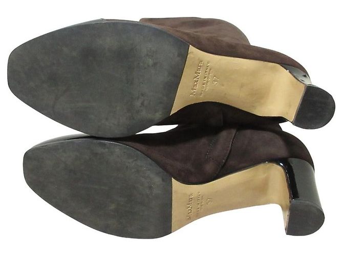 Max Mara Wildleder-Lange Stiefel Braun - Ansicht 7