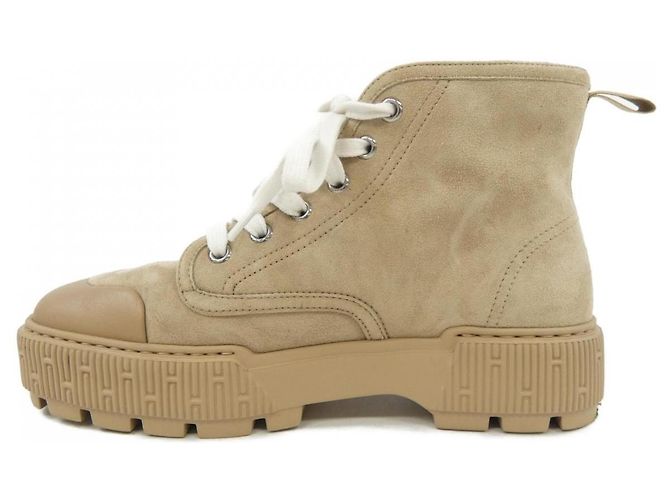 Hermès Stivaletti Itineraire in pelle di vitello scamosciata Chevre Hermes Beige - vista 2