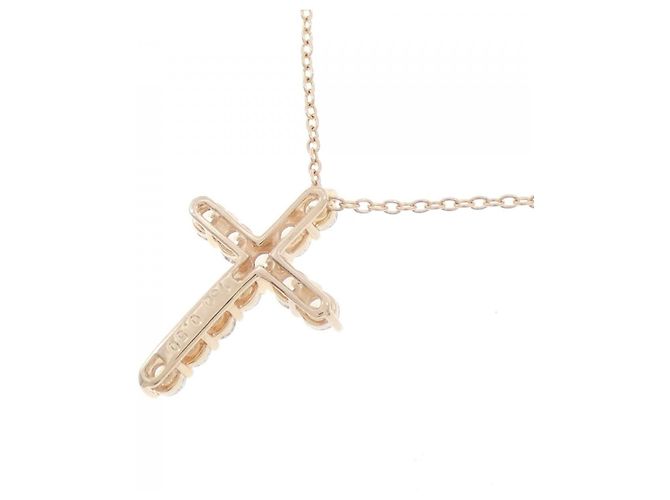 Autre Marque Collana Cross Diamond in Au750 Rosa - vista 4