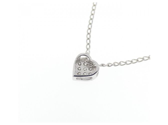Autre Marque Collana a Cuore in Diamanti e Oro Bianco K10 Argento - vista 4