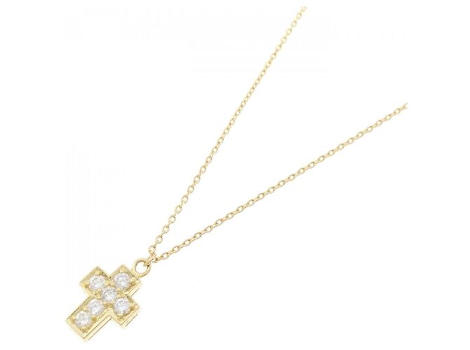 Autre Marque Au750 Cross Diamond Necklace Golden - view 2