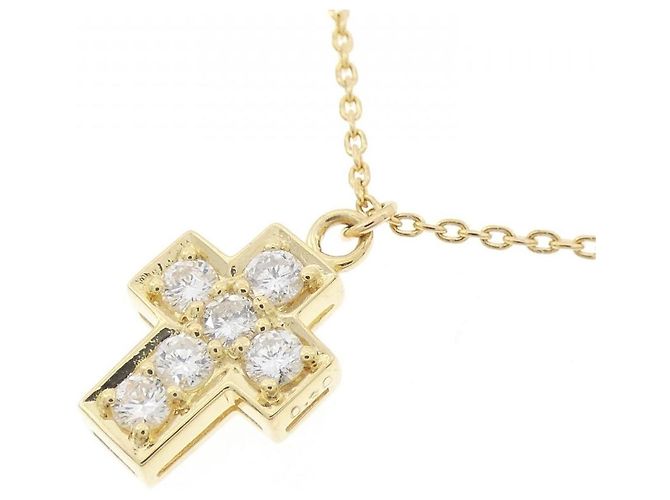 Autre Marque Au750 Cross Diamond Necklace Golden - view 3