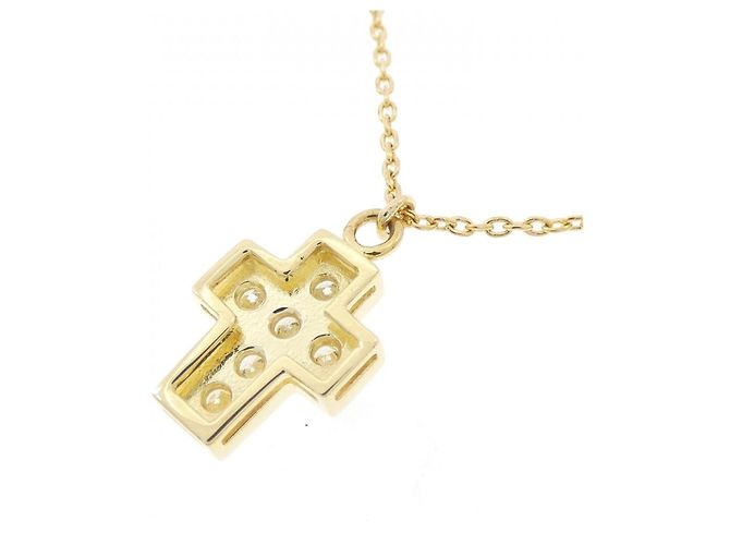Autre Marque Au750 Cross Diamond Necklace Golden - view 4