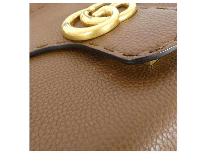 Borsa a tracolla in pelle Gucci GG MARMONT Marrone - vista 5