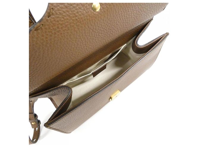 Borsa a tracolla in pelle Gucci GG MARMONT Marrone - vista 8